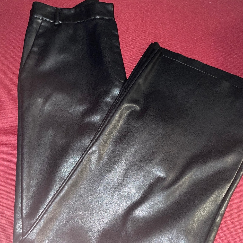 Jeannie Mai X INC Wide Leg High Waisted Leather Pants